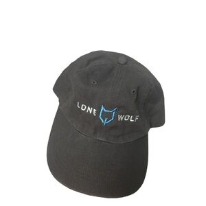 Lone Wolf Black Cap with Blue Logo